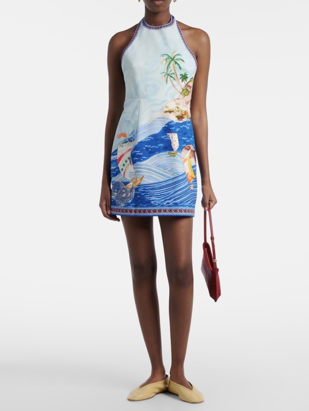 Alemais Island Printed Cotton Minidress